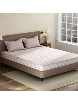 Layers - Pink Floral Cotton Bedsheet with Pillow Covers (King)