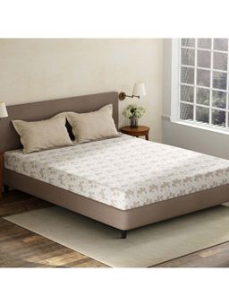 Layers - Beige Floral Cotton Bedsheet with Pillow Covers (King)