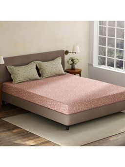 Layers - Pink Floral Cotton Bedsheet with Pillow Covers (King)
