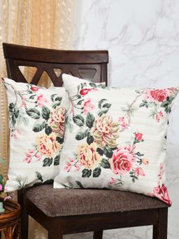 The Home Story - Yellow Floral Cotton Cushion Cover