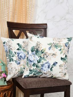 The Home Story - Green Floral Cotton Cushion Cover