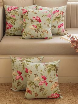 The Home Story - Pink Floral Cotton Cushion Cover
