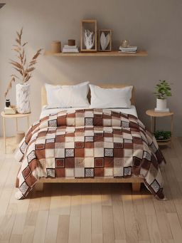 KOPA - Brown Geometric Microfibre Comforter (Double)