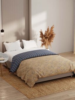 KOPA - Beige Floral Microfibre Comforter (Double)