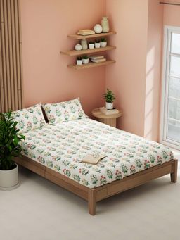 KOPA - Multi-Color Floral Microfibre Bedsheet with Pillow Covers (Double)