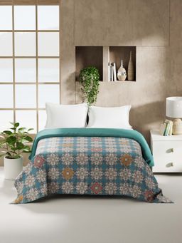 KOPA - Blue Geometric Microfibre Dohar (Double)