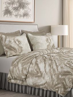 SANSAAR A D'DECOR BRAND LIVE CONSCIOUSLY - Brown Abstract Cotton Bedsheet with Pillow Covers (King)