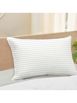 Story@Home - White Geometric Microfiber Pillow (Double)