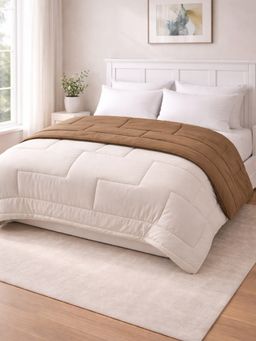 Florida - Brown Solid Microfibre Comforter (Double)