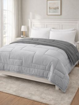 Florida - Grey Solid Microfibre Comforter (Double)