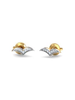 KuberBox - 18K Gold Fluttering Bird Diamond Earrings for Women-Girls