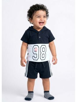 Hopscotch - Typography Hooded T-shirt with Shorts