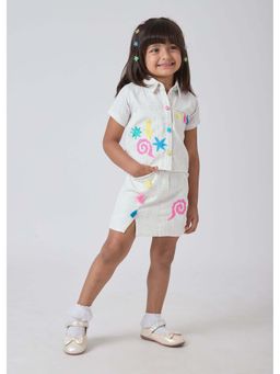 Hopscotch - Embroidered Cotton Co-ord Set