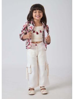 Hopscotch - Cotton Abstract T-Shirt with Pant and Jacket