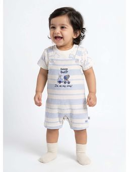 Hopscotch - Bunny Applique T-Shirt and Dungaree - Blue