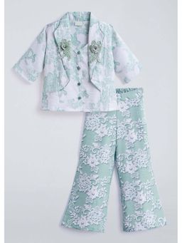 Hopscotch - Floral Jacket Style Top and Pant - Aqua