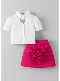 Hopscotch - Floral Applique Skirt and Shirt