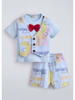 Hopscotch - Abstract 2-Piece Formal Set - Blue
