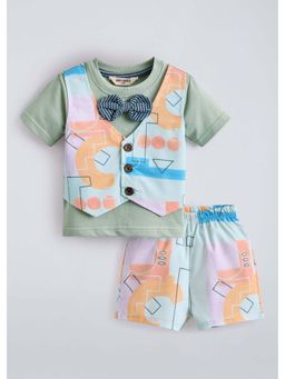 Hopscotch - Abstract 2-Piece Formal Set - Green
