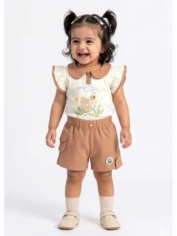 Hopscotch - Ruffled Floral Applique Short Set