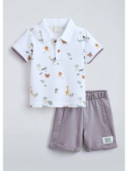 Hopscotch - Cotton All Over Print Polo T-shirt and Shorts