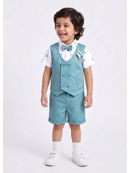 Hopscotch - Tropical Floral Applique 4-Piece Formal Set - Green