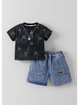 Hopscotch - Glitter T-shirt and Denim Shorts