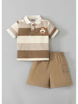 Hopscotch - Striped Polo T-Shirt with Shorts