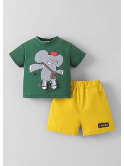 Hopscotch - Elephant Applique T-Shirt with Shorts