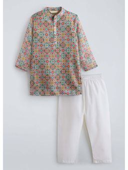 Hopscotch - Cotton All Over Print Kurta with Pyjama