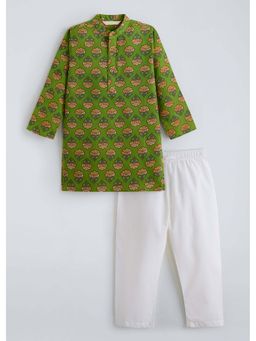 Hopscotch - Cotton Floral Kurta with Pyjama