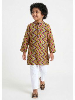 Hopscotch - Abstract Pure Cotton Kurta with Pyjama