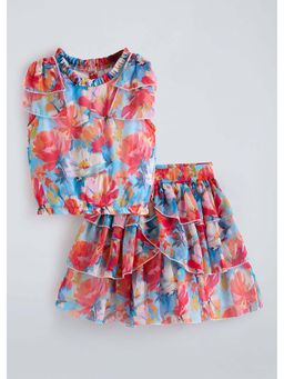 Hopscotch - Floral Ruffled Georgette Co-ord Set
