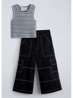 Hopscotch - Cotton Striped Blouse and Jeans