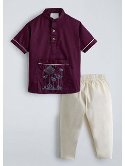 Hopscotch - Pure Cotton Embroidered print Shirt with Pant