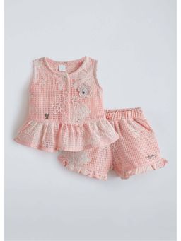 Hopscotch - Floral Thread Work Short Set