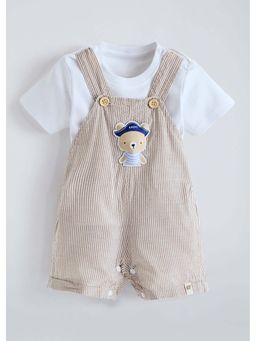 Hopscotch - Teddy Applique T-Shirt and Dungaree