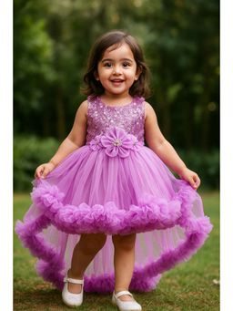 Lagorii - Net Lavender Embellished Dress