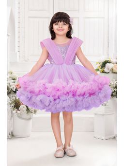 Lagorii - Net Lavender Embellished Dress