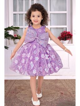 Lagorii - Net Lavender Embellished Dress
