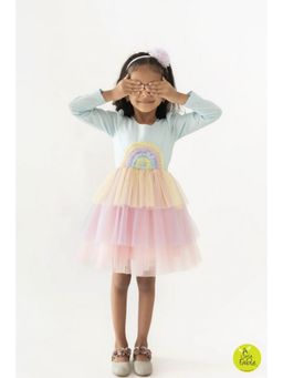 A Little Fable - Polyester Blue Embellished Dress