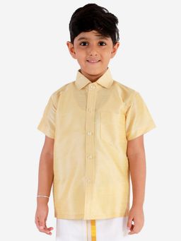 JBN Creation - Silk Blend Gold Solid Shirt