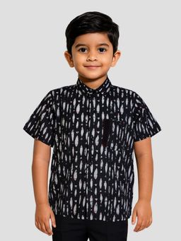 JBN Creation - Cotton Black Printed Shirt