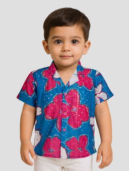 JBN Creation - Cotton Blue Floral Shirt