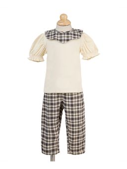 My Milestones - Cotton Multi-Color Checks Top With Trouser
