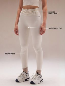 Cava Athleisure - Ivory Ruched Waist Leggings