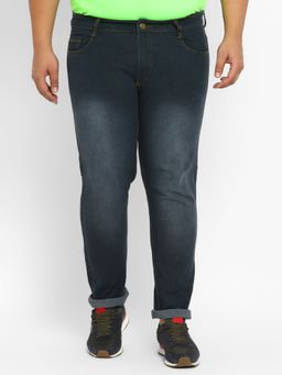 Urbano Plus - Men Dark Grey Regular Fit Denim Jeans Stretchable