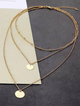 OOMPH - Gold Tone Stylish Latest Multi Layer Necklace For Women