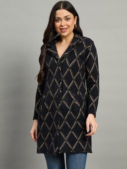 Duke - Women Full Sleeve Self Design Cardigan
