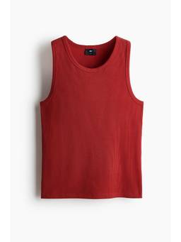 H&M - Men Red Slim Fit Cotton Vest Top